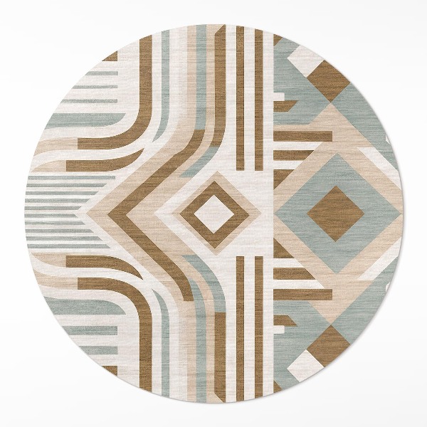 Kerek vinil szőnyeg Boho abstrakcja geometryczna styl indiański