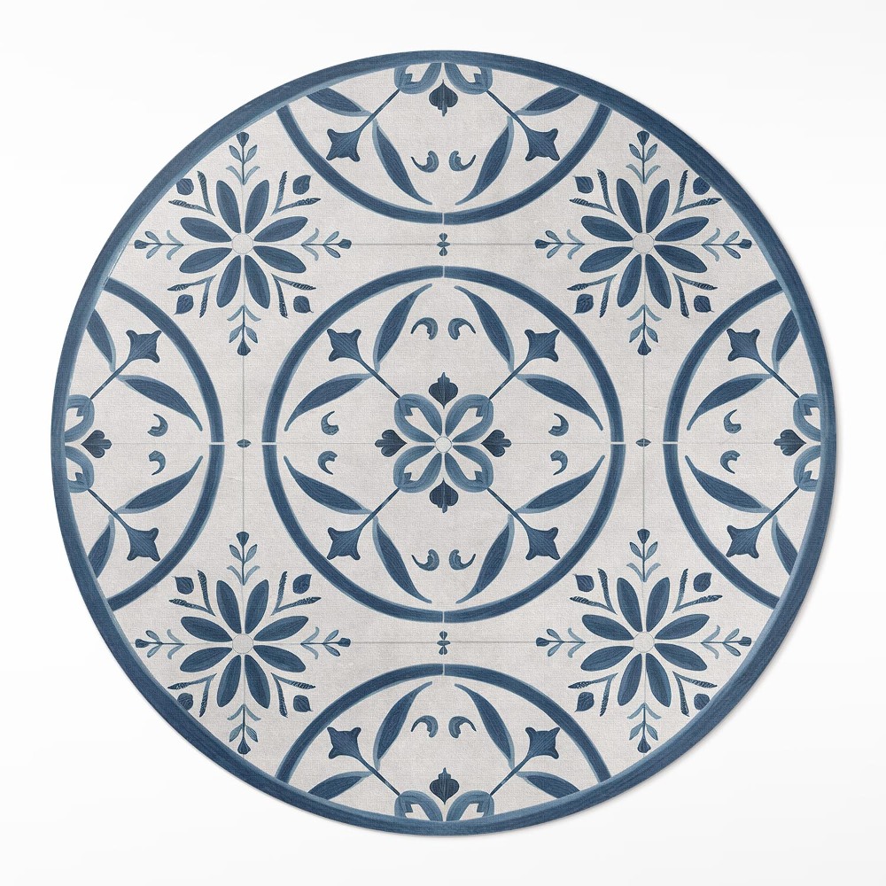 Kerek vinil szőnyeg Delikatne płytki styl portugalski vintage