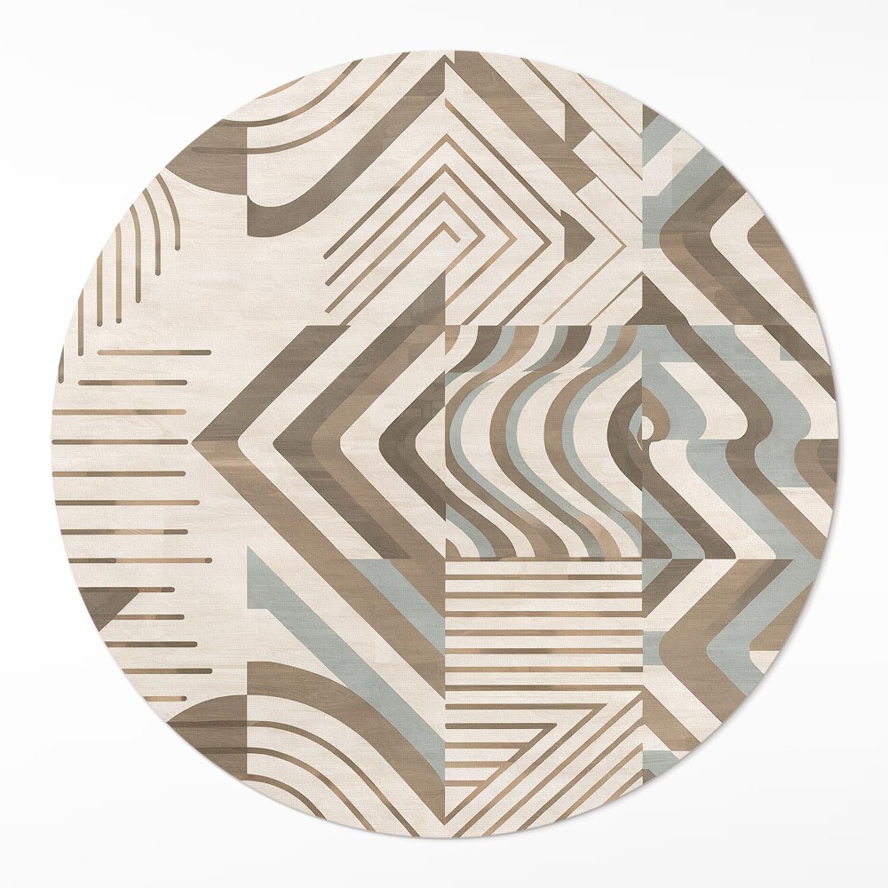 Kerek pvc szőnyeg Nieregularne linie i kształty abstrakcja