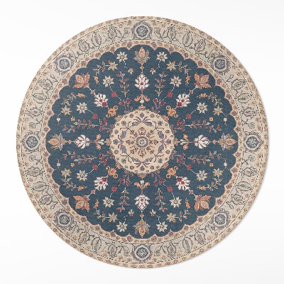 Kerek vinil szőnyeg Ornament roślinny z kwiatami styl perski