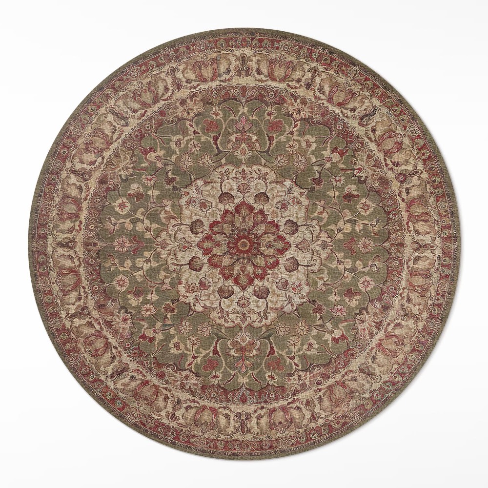 Kerek pvc szőnyeg Ziemista symetria w perskich wzorach