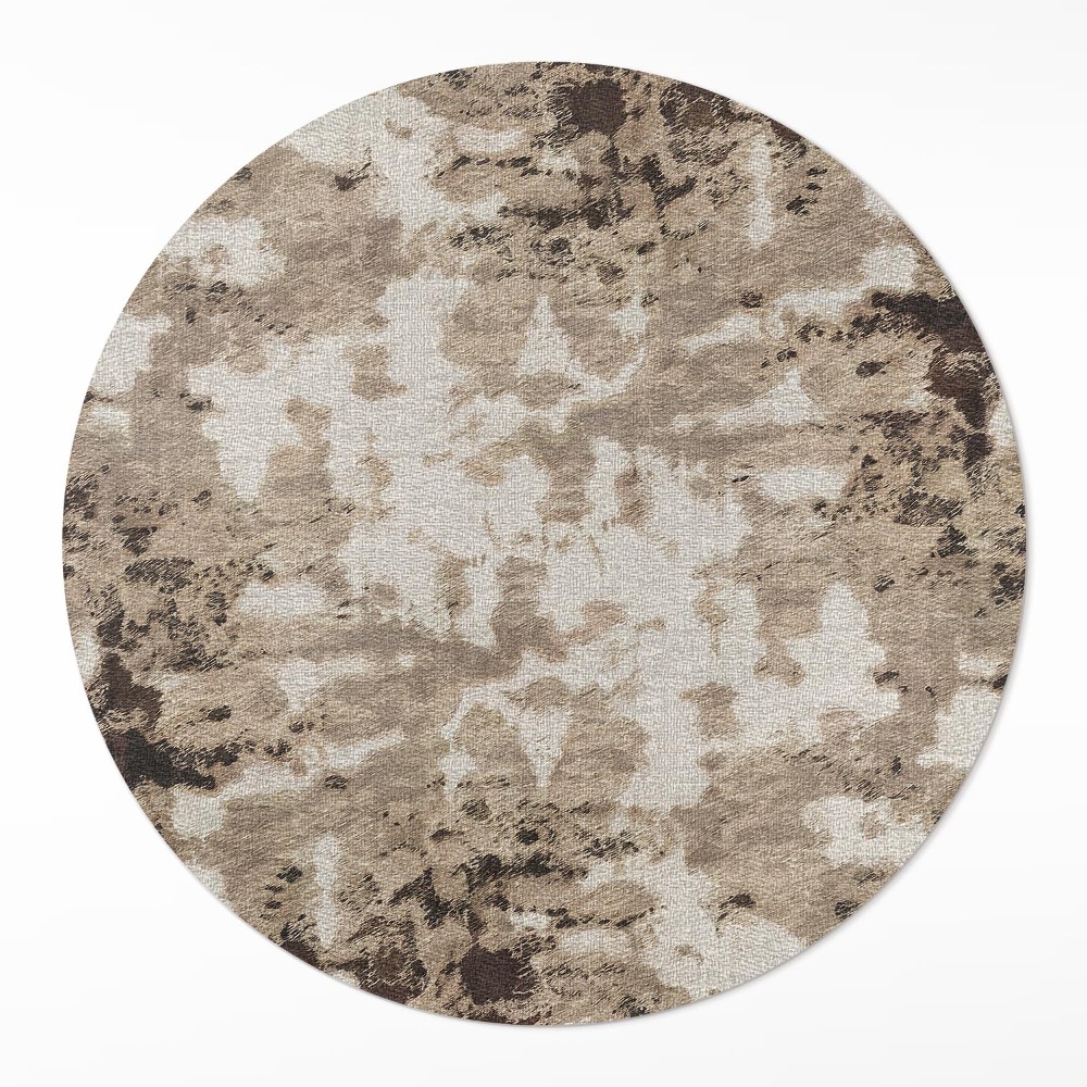 Kerek pvc szőnyeg Brązowe plamy vintage