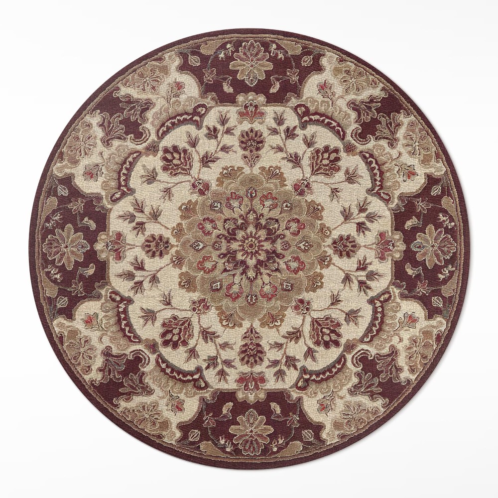 Kerek vinil szőnyeg Kwiatowa kompozycja vintage