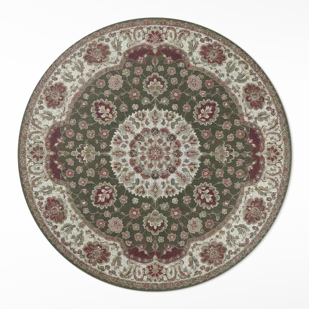 Kerek műanyag szőnyeg Perska zieleń mandali