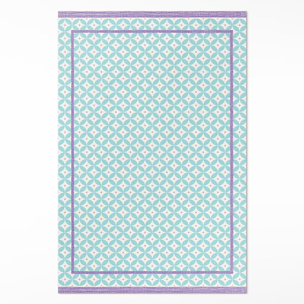 Pvc futószőnyeg Színes szövet utánzat keretek és körök