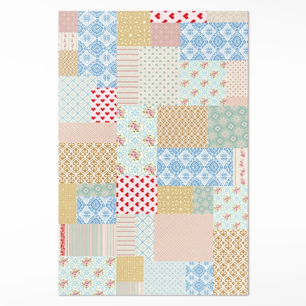 Műanyag szőnyeg Patchwork különböző darabok textilutánzat