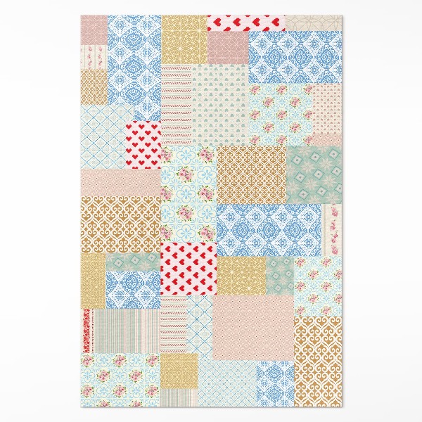 Műanyag szőnyeg Patchwork különböző darabok textilutánzat
