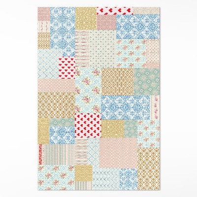 Műanyag szőnyeg Patchwork különböző darabok textilutánzat