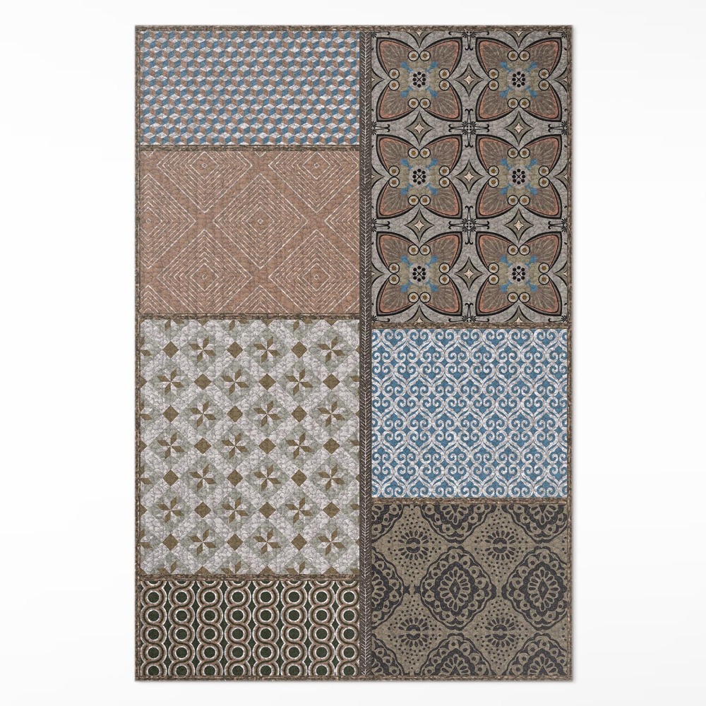 Mosható futószőnyeg Textilimitációs minták keveréke