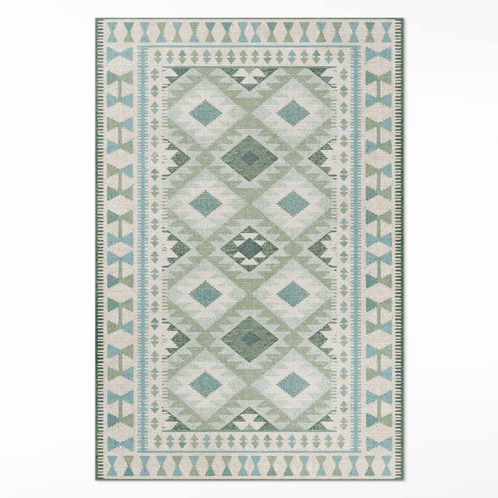 Műanyag szőnyeg Zöld rombusz alakú szövetutánzat