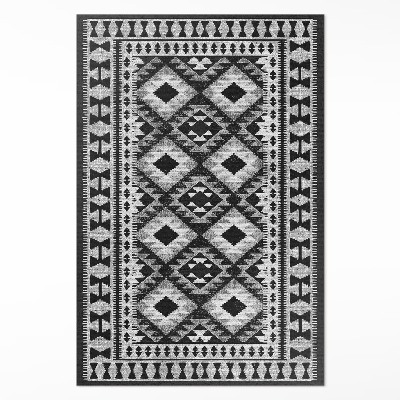 Mosható futószőnyeg Fekete rombusz utánzatú szövet