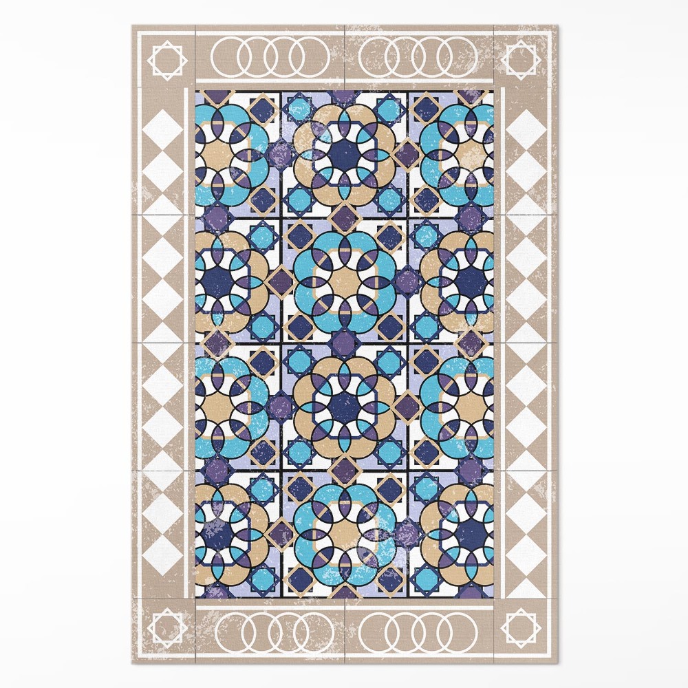 Pvc futószőnyeg Rhomba kocka kopott csempe