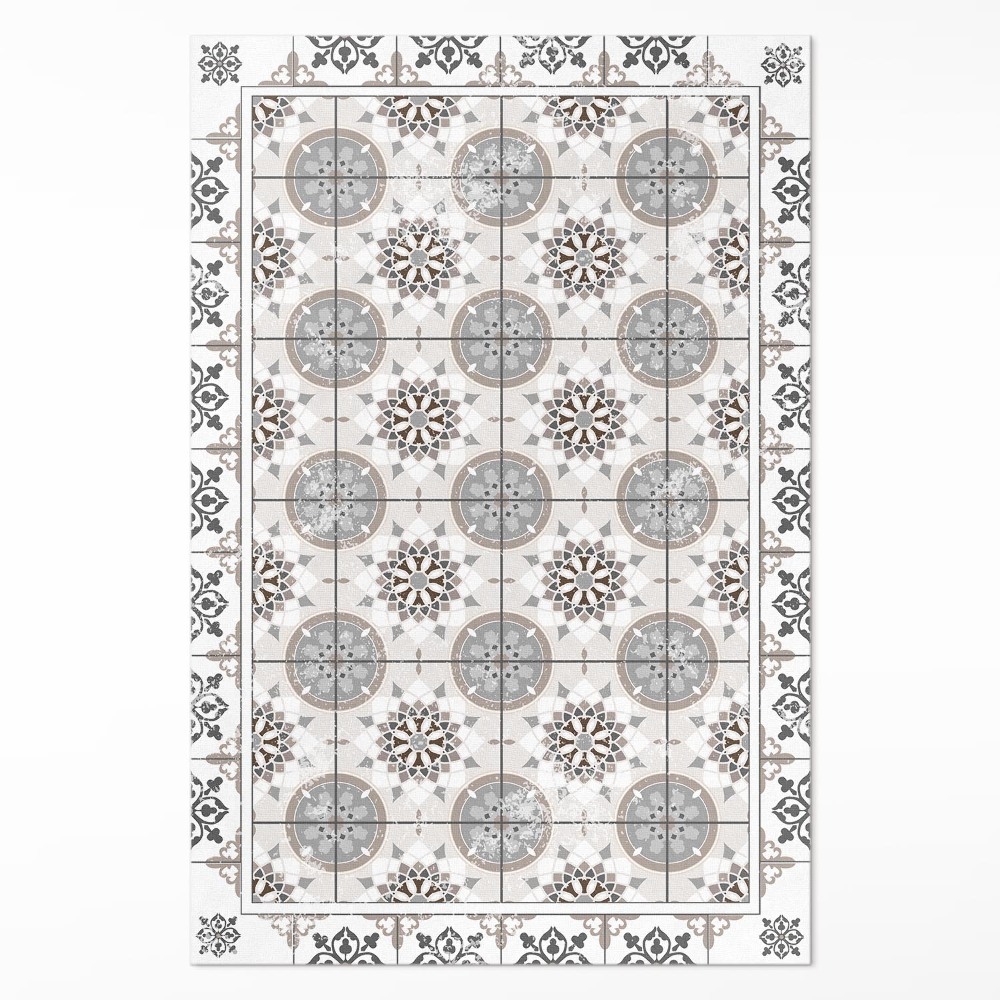 Műanyag szőnyeg Virágos körök díszes mozaik