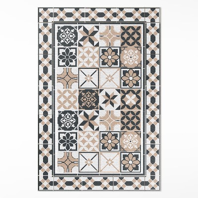 Mosható futószőnyeg Háromszínű geometriai dekoratív csempék