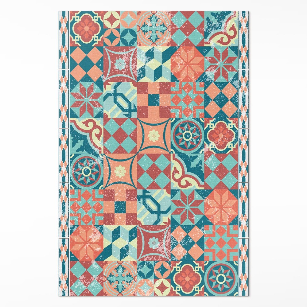 Pvc futószőnyeg Portugál retró kopott csempe