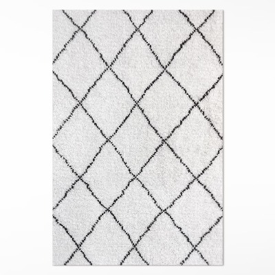 Pvc szőnyeg Fekete vonalak minta plüss utánzat