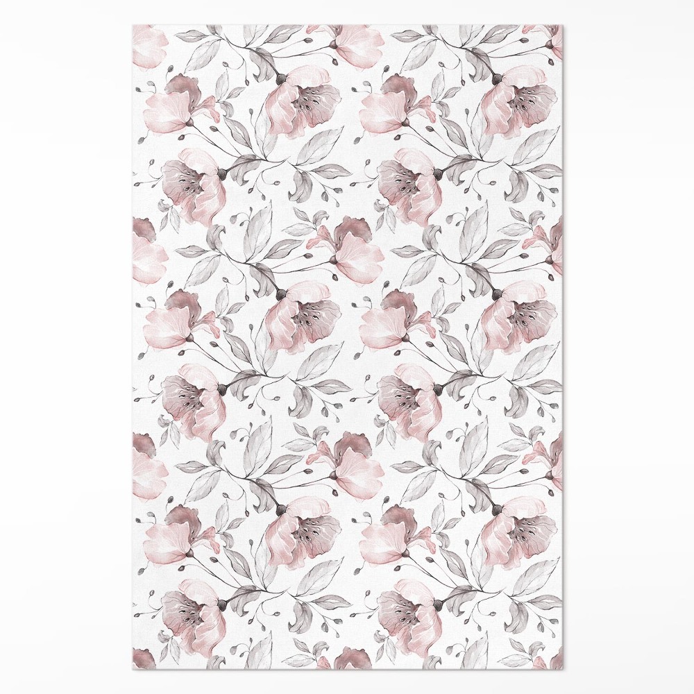 Pvc szőnyeg Gyönyörű festett virágok akvarell növények