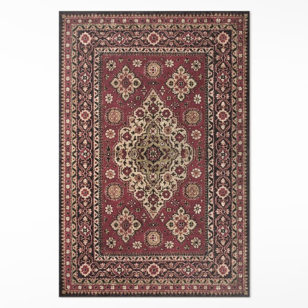 Mosható futószőnyeg Vintage geometriai piros