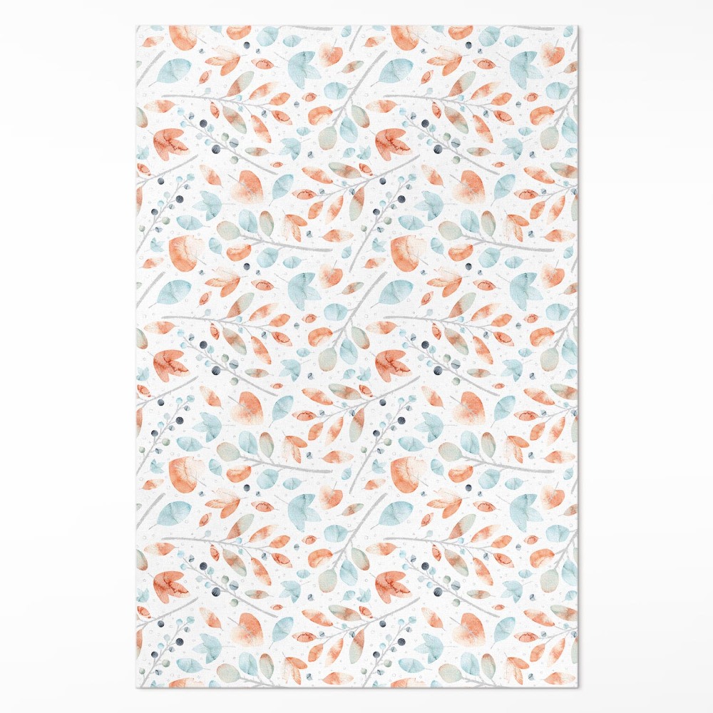 Műanyag szőnyeg Akvarell ágak és boho levelek