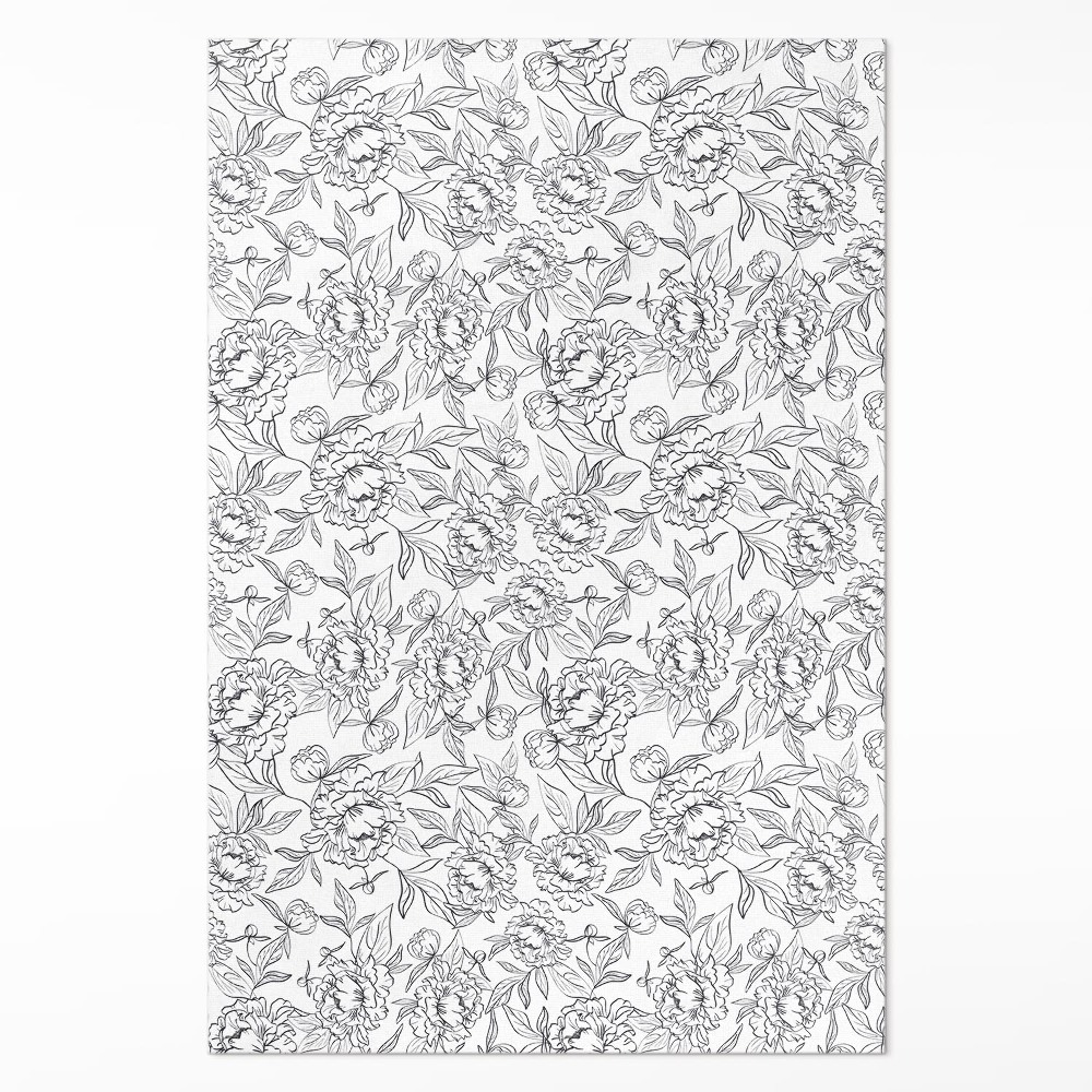 Pvc szőnyeg Pünkösdi virágok és szüreti levelek vázlata