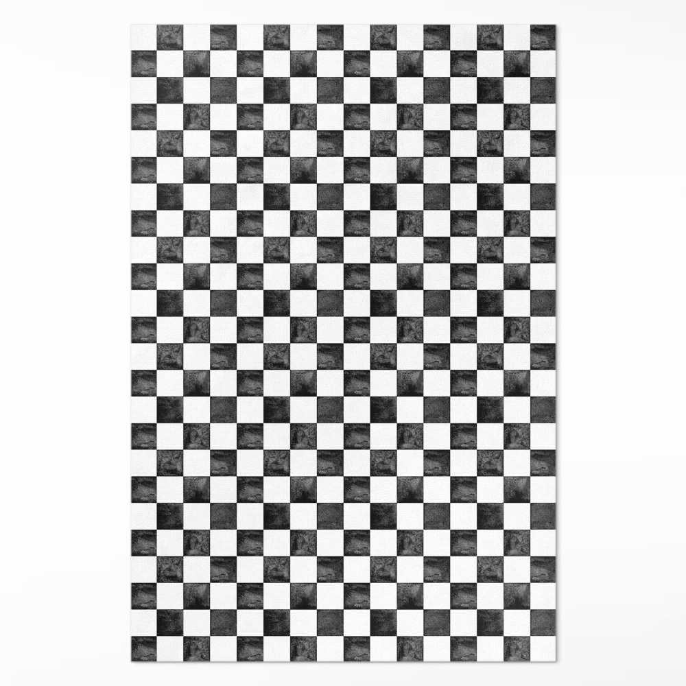 Műanyag szőnyeg Monokróm kő sakktábla