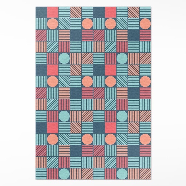 Műanyag szőnyeg Retro vintage geometriai minta