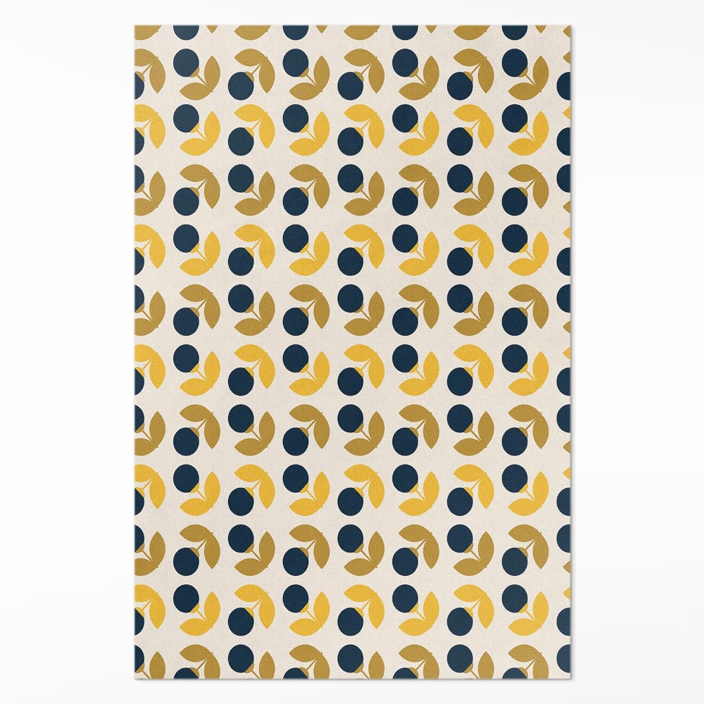 Műanyag szőnyeg Finom virágok és levelek szabályos minta