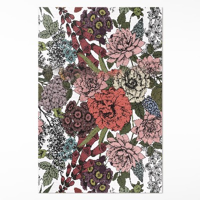 Mosható futószőnyeg Pasztell virágok egy vintage réten