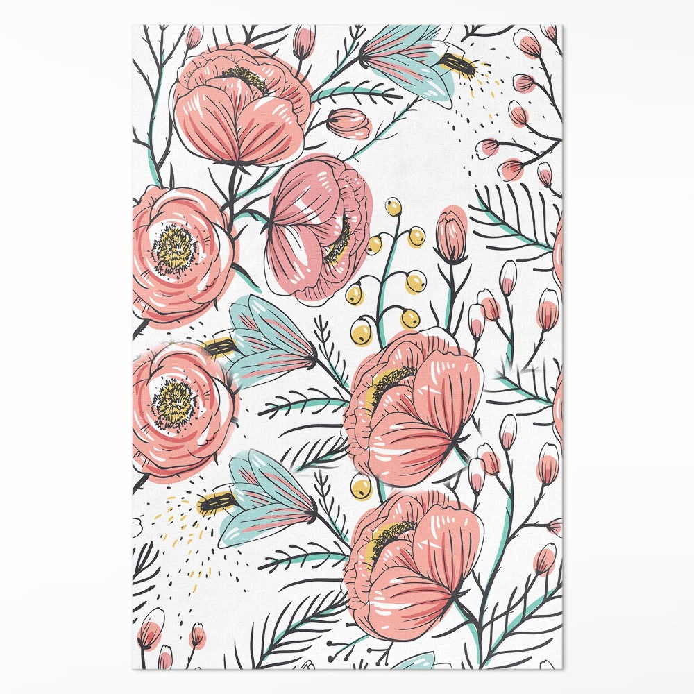 Pvc szőnyeg Pasztell virágok gyönyörű finom illusztráció