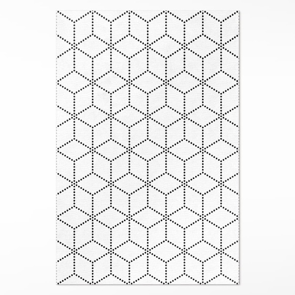 Műanyag szőnyeg 3D kockák modern pontok
