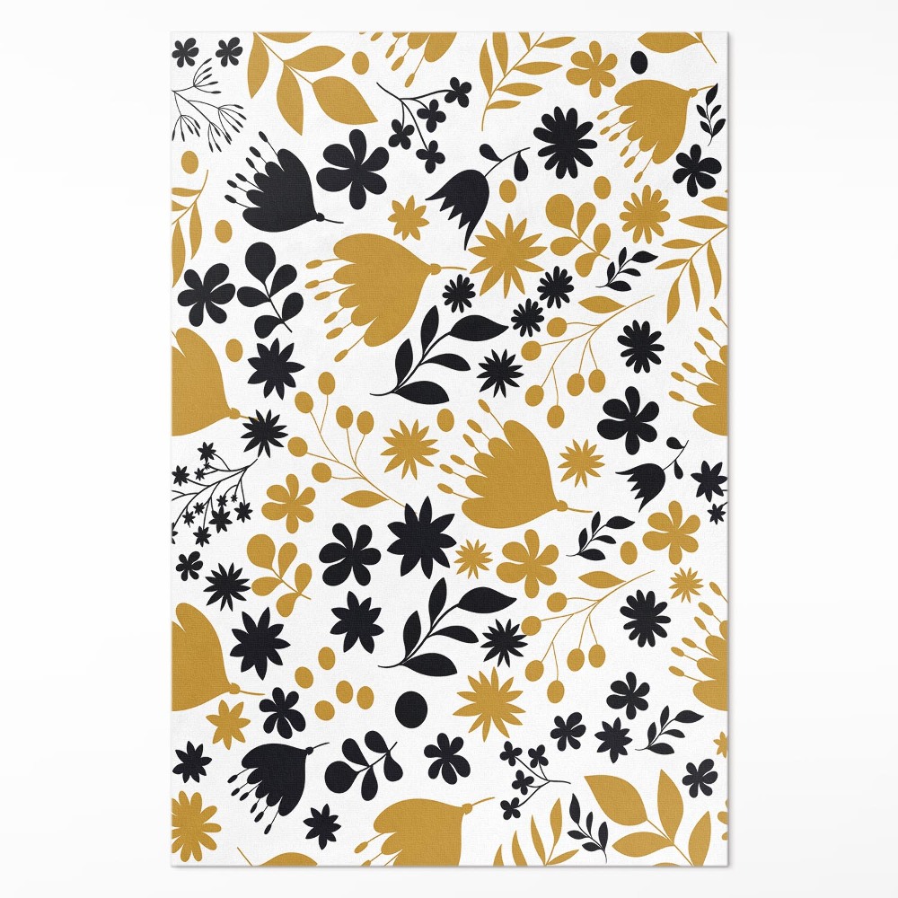 Műanyag szőnyeg Illusztráció virágok és levelek egy réten