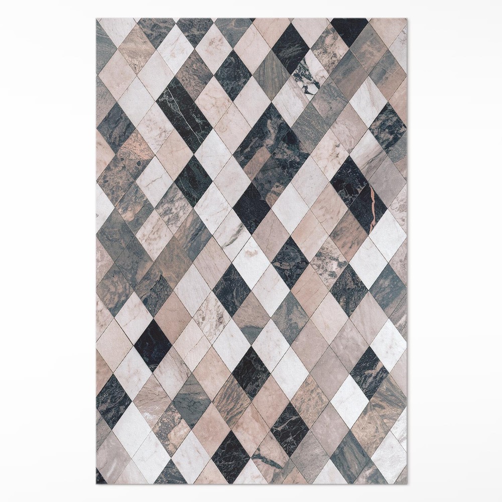 Pvc futószőnyeg Kőmozaik rombuszos dekoratív csempe