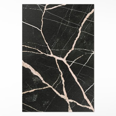 Mosható futószőnyeg Sötét repedezett márvány csillogás kontrasztja