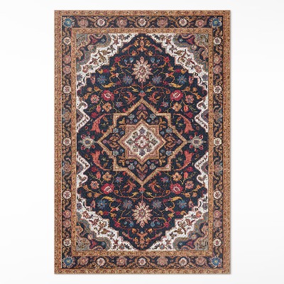 Mosható futószőnyeg Növényi gazdag díszítés perzsa stílusban