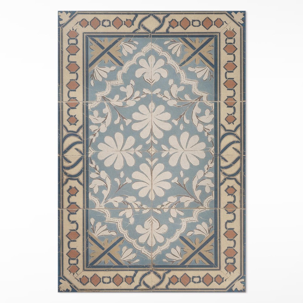 Pvc futószőnyeg Geometrikus virágminták retro stílusban