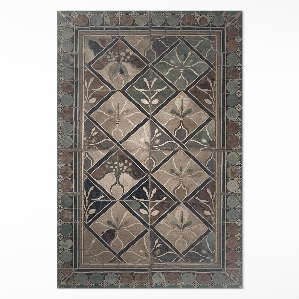 Mosható futószőnyeg Elegáns geometria vintage csempéken