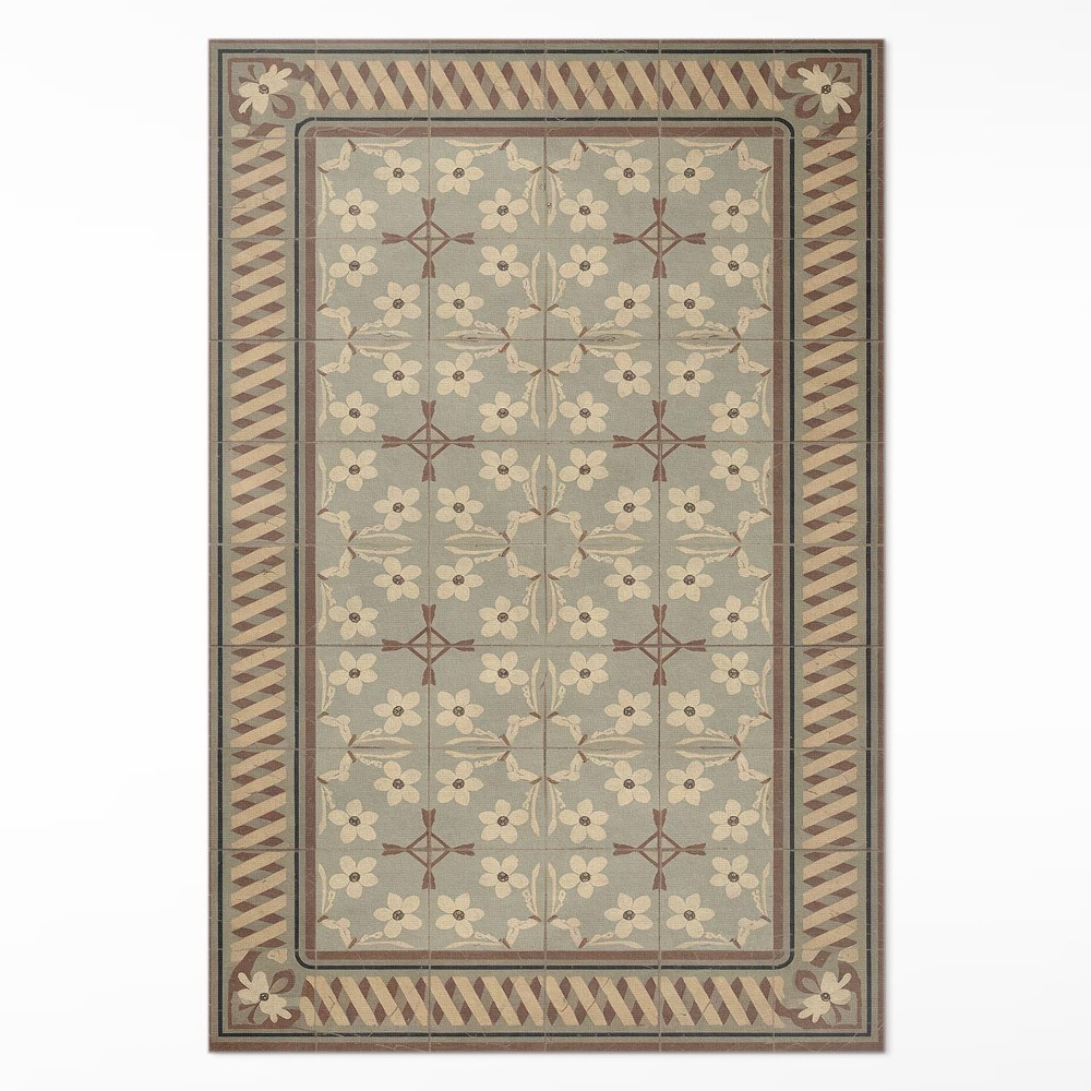 Műanyag szőnyeg Virágok és szirmok retro stílusú mozaikban