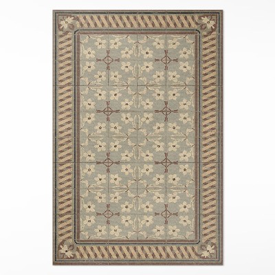 Műanyag szőnyeg Virágok és szirmok retro stílusú mozaikban