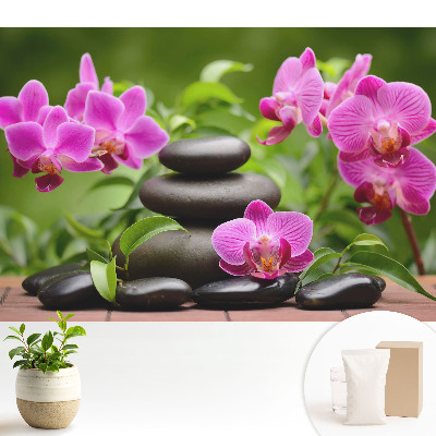 Tapéta Virágok és kövek harmonikus elrendezésben