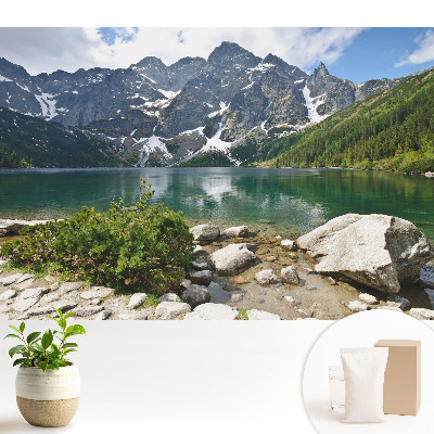 Tapéta Hegyek tükröződnek a tóban