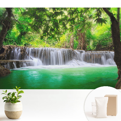 Tapéta Zöld növényzettel körülvett vízesés