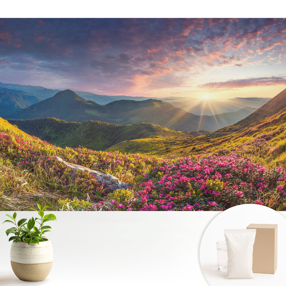 Tapéta Hegyi táj a napsütésben