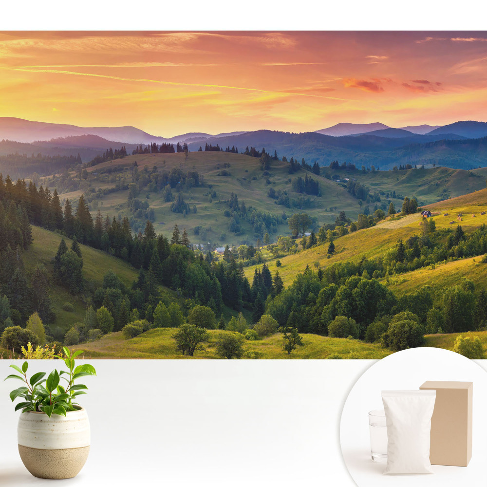 Tapéta A hegyi táj festői dombjai