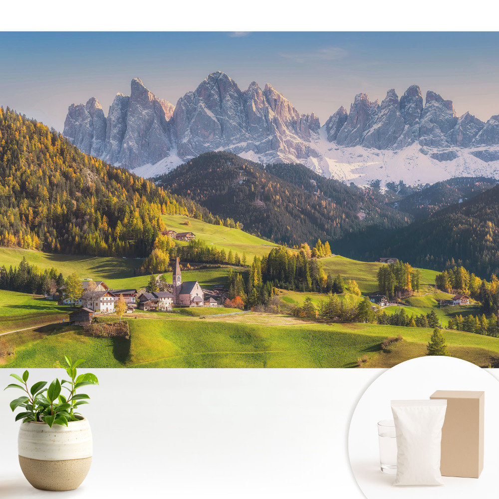 Dekor tapéta Egy hegyi falu festői tájjal
