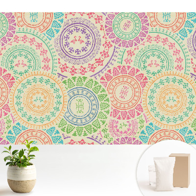 Modern tapéta Bohém stílusú mandalák pasztell színekben