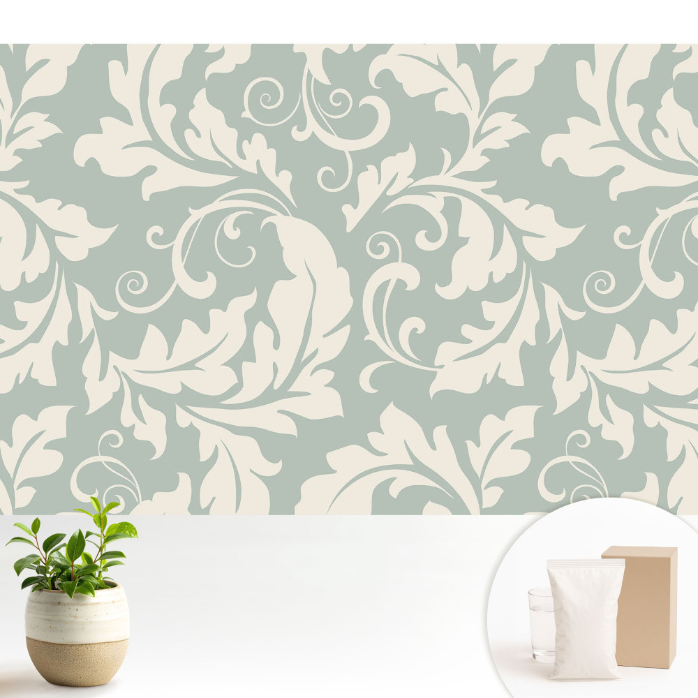 Modern tapéta Stílusos levelek világos háttér előtt