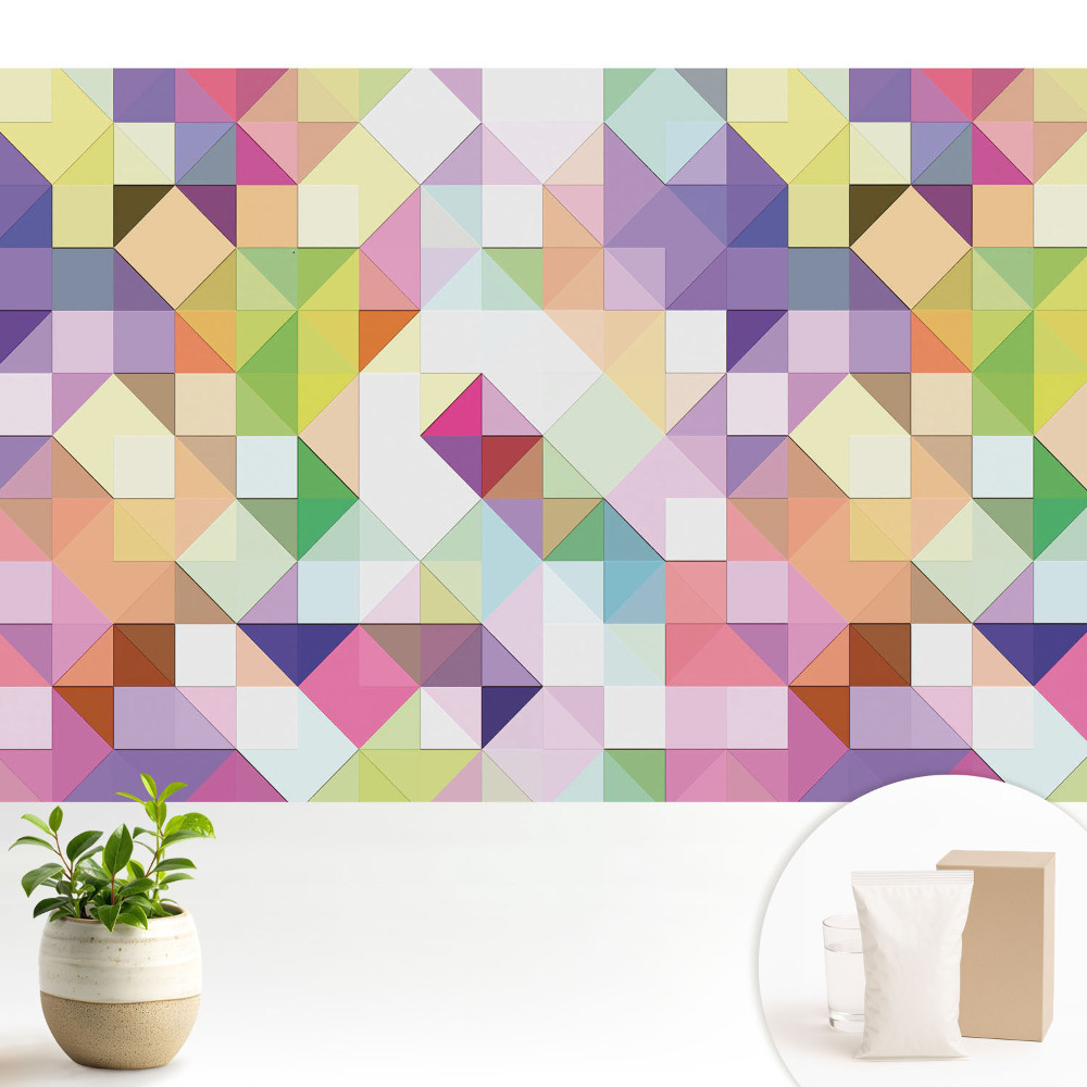 Tapéta Geometrikus mozaik élénk színekben