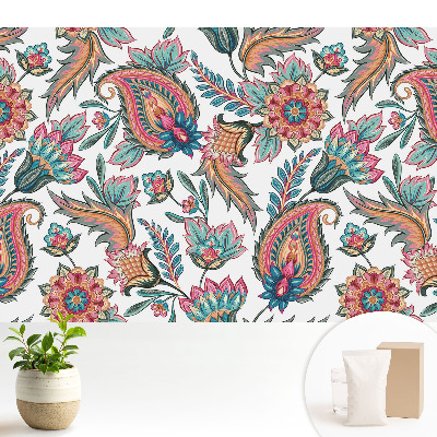 Tapéta Paisley minta virágokkal és levelekkel