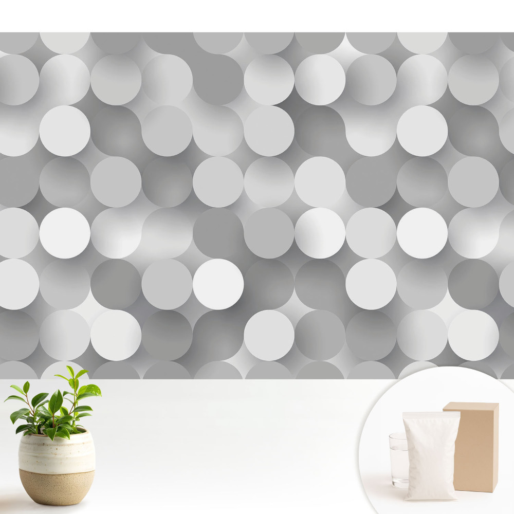 Dekor tapéta Modern szürke körök harmonikus kompozícióban