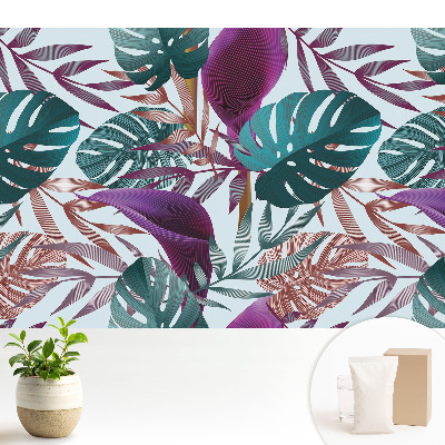 Modern tapéta Színes trópusi levelek káosz